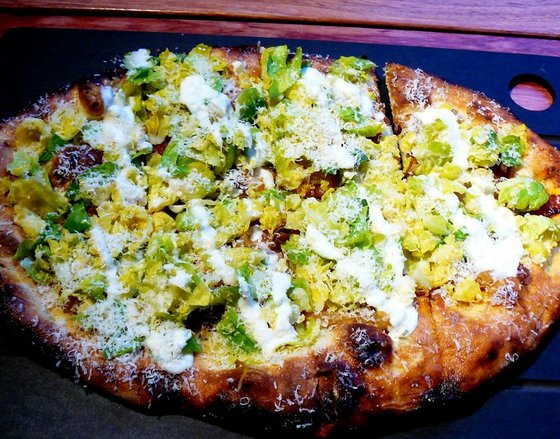 Br Sprouts, pancetta & onion pizza.JPG